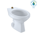 TOTO Elongated Floor-Mounted Flushometer Toilet Bowl with Top Spud, Cotton White CT705UN