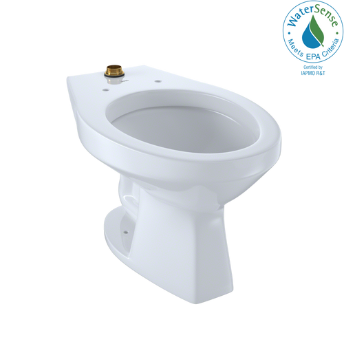 TOTO Elongated Floor-Mounted Flushometer Toilet Bowl with Top Spud, Cotton White CT705UN#01