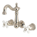 Kingston KS1226PX 8" Center Wall Mount Bath Faucet Nickel