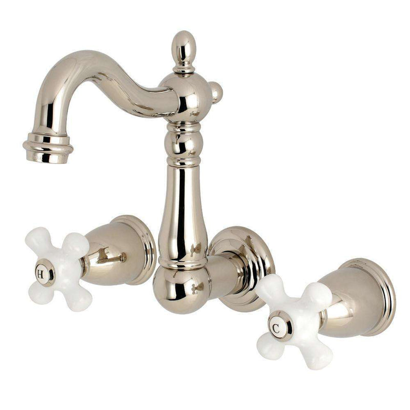 Kingston KS1226PX 8" Center Wall Mount Bath Faucet Nickel