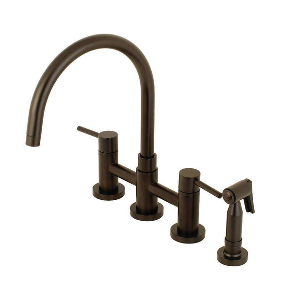 Kingston KS8275DLBS Concord Two-Hnd Bridge Kitchen Faucet W/