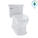 TOTO Eco Soir e One Piece Elongated 1.28 GPF Universal Height Skirted Toilet with CeFiONtect, Colonial White MS964214CEFG