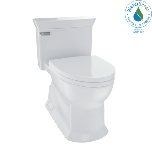 TOTO Eco Soir e One Piece Elongated 1.28 GPF Universal Height Skirted Toilet with CeFiONtect, Colonial White MS964214CEFG#11