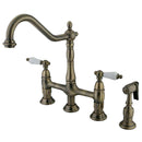 Kingston KS1273PLBS Heritage 8 in. Bridge Kitchen Faucet W/