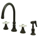 Kingston Brass KS2795PXBS Widespread Kitchen Faucet Bronze