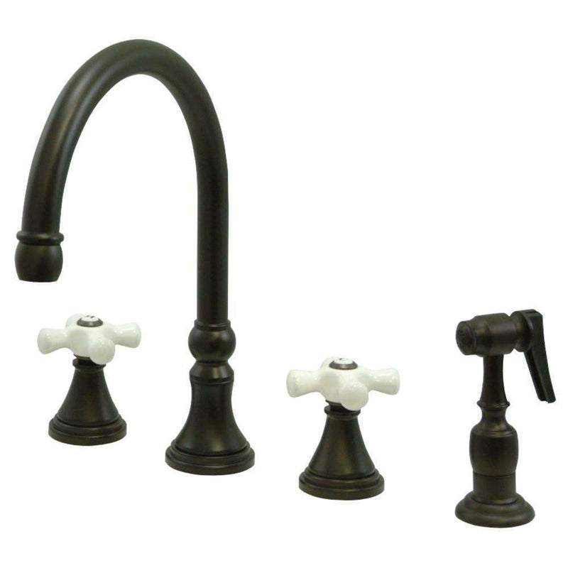 Kingston Brass KS2795PXBS Widespread Kitchen Faucet Bronze