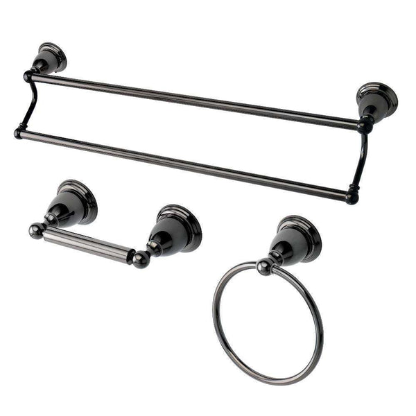 Kingston Brass BAK175348BK 3-Piece Towel Bar