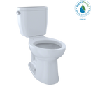 TOTO Entrada Two-Piece Elongated 1.28 GPF Universal Height Toilet, Cotton White CST244EF