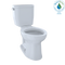 TOTO Entrada Two-Piece Elongated 1.28 GPF Universal Height Toilet, Cotton White CST244EF#01