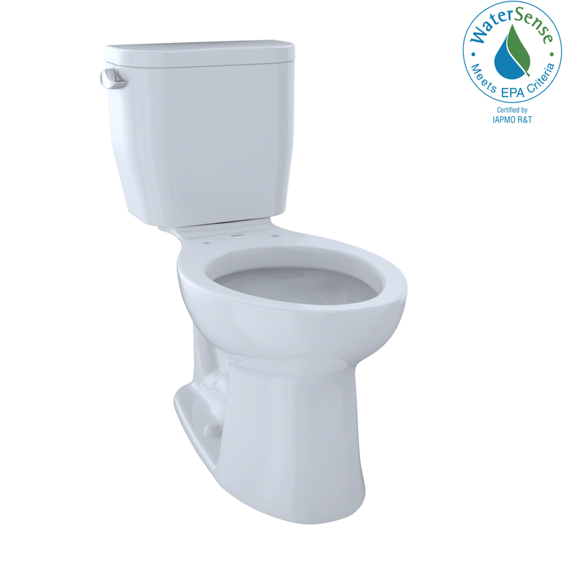 TOTO Entrada Two-Piece Elongated 1.28 GPF Universal Height Toilet, Cotton White CST244EF