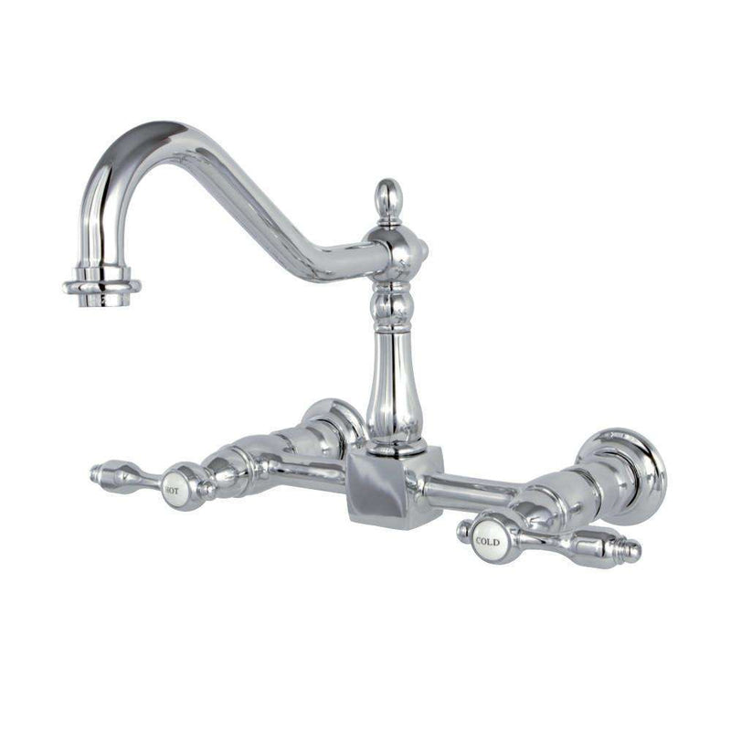 Kingston KS1241TAL 8" Centerset Wall Mount Kitchen Faucet