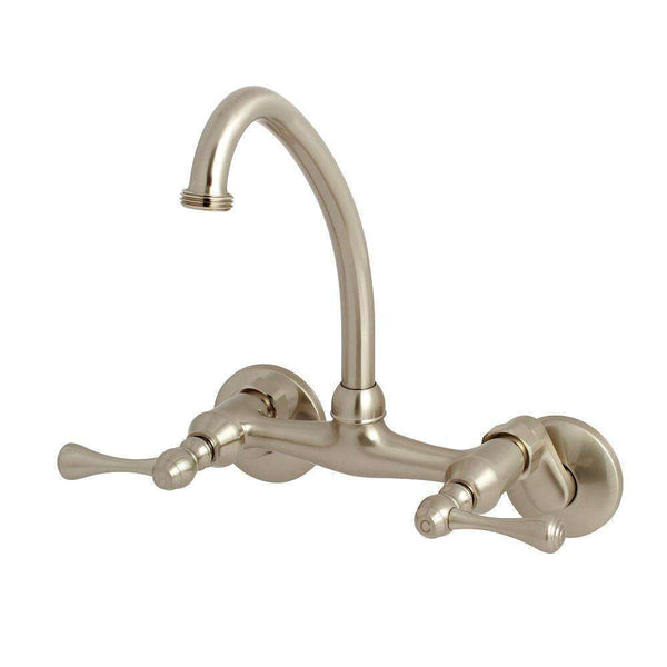 Kingston KS374SN 6" Adj Center Wall Mount Laundry Faucet