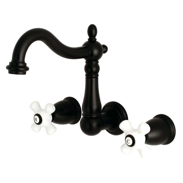 Kingston KS1250PX 8" Center Wall Mount Bath Faucet, Matte