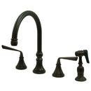 Kingston Brass KS2795ZLBS Widespread Kitchen Faucet Bronze