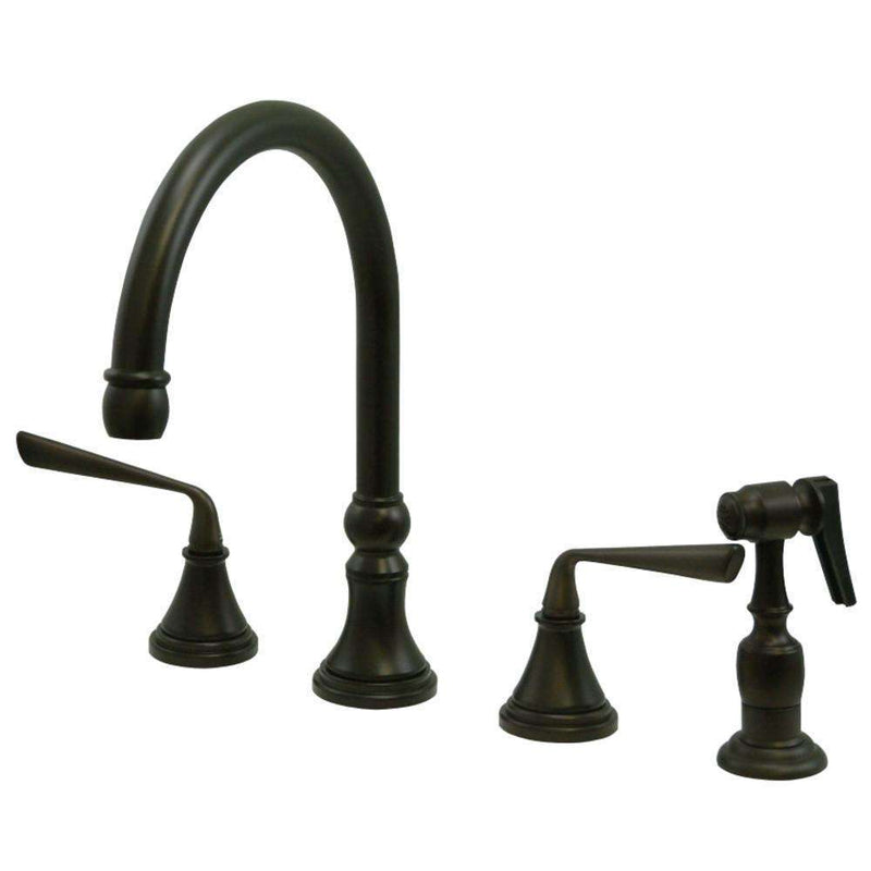 Kingston Brass KS2795ZLBS Widespread Kitchen Faucet Bronze