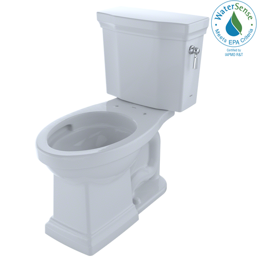 TOTO Promenade II 1G Two-Piece Elongated 1.0 GPF Universal Height Toilet with CeFiONtect and Right-Hand Trip Lever, Cotton White CST404CUFRG#01