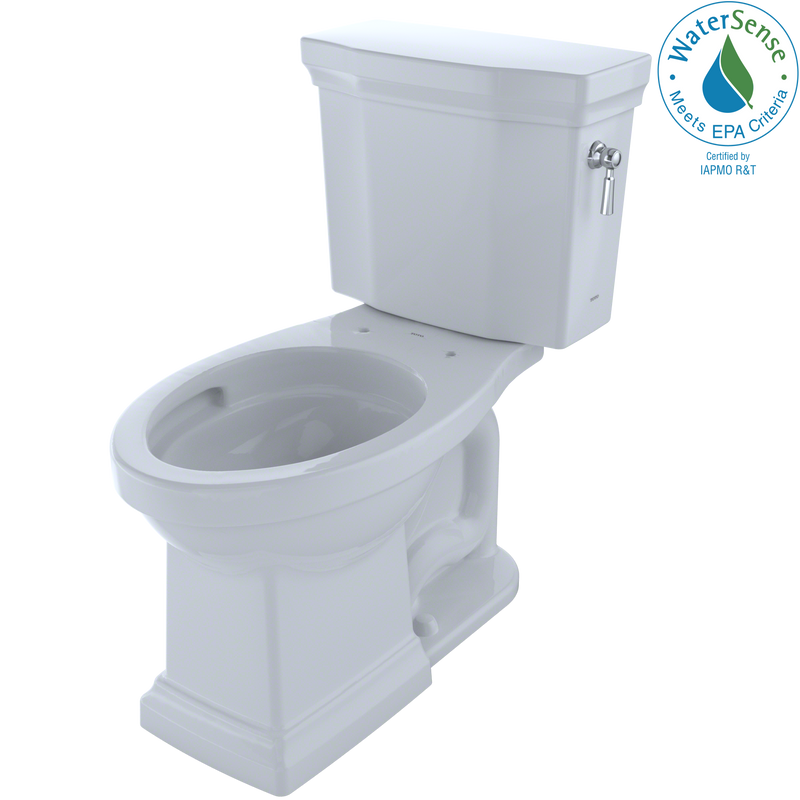 TOTO Promenade II 1G Two-Piece Elongated 1.0 GPF Universal Height Toilet with CeFiONtect and Right-Hand Trip Lever, Cotton White CST404CUFRG