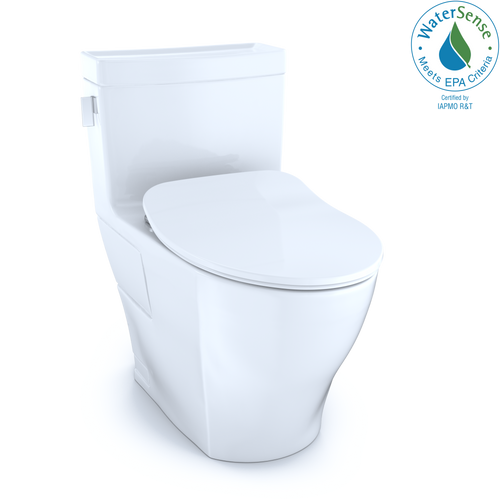 TOTO Legato One-Piece Elongated 1.28 GPF Toilet with CEFIONTECT and SoftClose Seat, WASHLET Ready, Cotton White MS624234CEFG#01