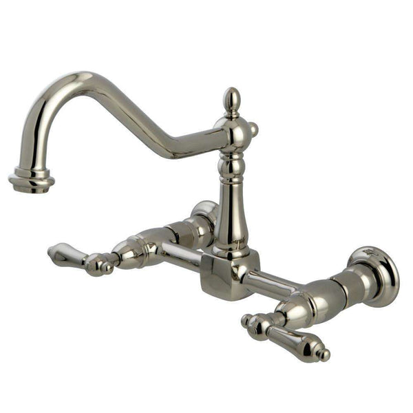 Kingston KS1246AL Heritage 8 in. Wall Mount Kitchen Faucet