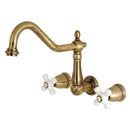 Kingston Brass KS1023PX Wall Mount Tub Filler, Antique Brass