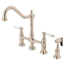 Kingston KS1276PLBS Heritage 8 in. Bridge Kitchen Faucet W/