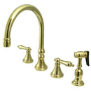 Kingston Brass KS2792ALBS Wsp Kitchen Faucet, Polished Brass