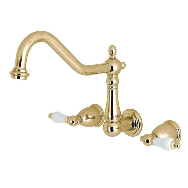 Kingston Brass KS1282PL Wall Mount Kitchen Faucet Brass