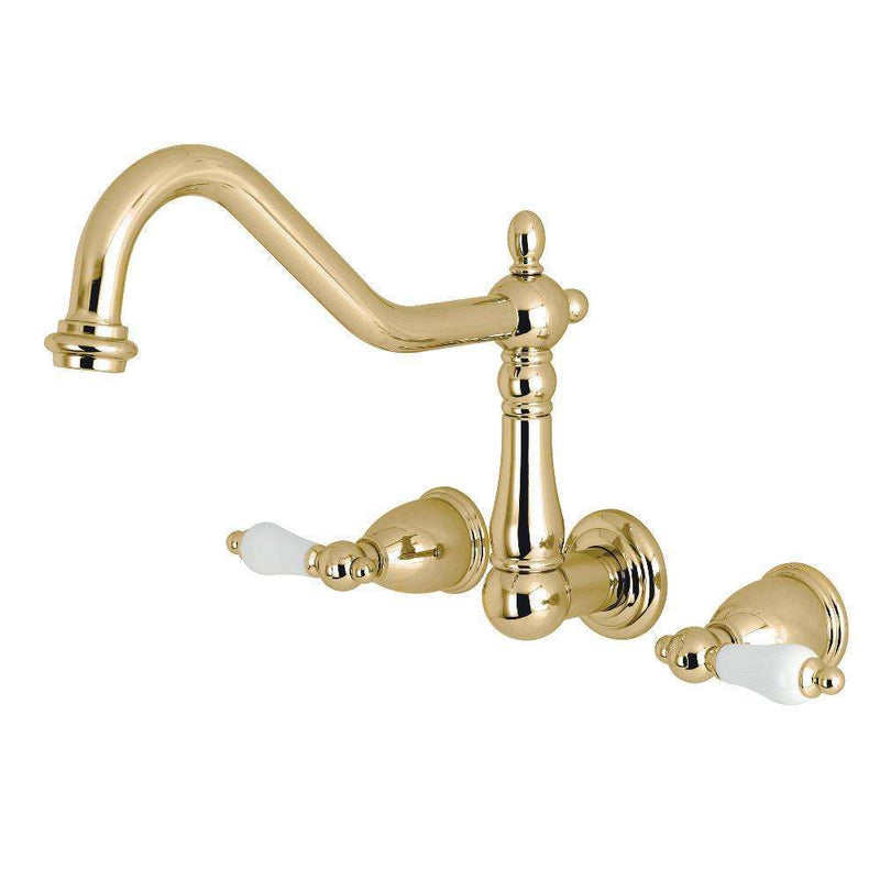 Kingston Brass KS1282PL Wall Mount Kitchen Faucet Brass