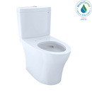 TOTO Aquia IV Two-Piece Elongated Dual Flush 1.28 and 0.8 GPF Skirted Toilet with CEFIONTECT, Cotton White CST446CEMG