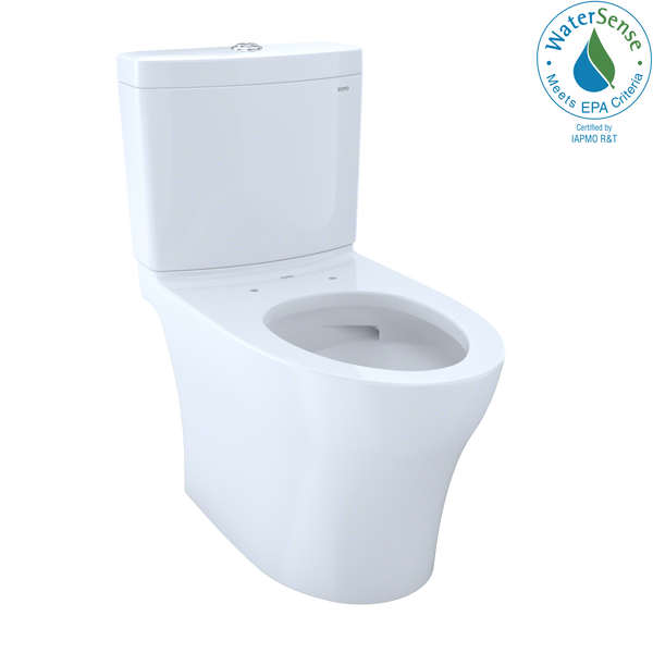 TOTO Aquia IV Two-Piece Elongated Dual Flush 1.28 and 0.8 GPF Skirted Toilet with CEFIONTECT, Cotton White CST446CEMG#01