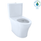 TOTO Aquia IV Two-Piece Elongated Dual Flush 1.28 and 0.8 GPF Skirted Toilet with CEFIONTECT, Cotton White CST446CEMG#01