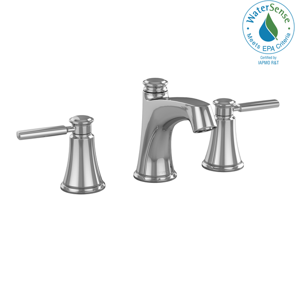 TOTO KeaneTwo Handle Widespread 1.5 GPM Bathroom Sink Faucet, Brushed Nickel TL211DD#CP