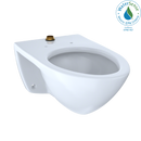 TOTO Elongated Wall-Mounted Flushometer Toilet Bowl with Top Spud, Cotton White CT708U