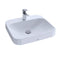 TOTO Arvina Rectangular 20" Vessel Bathroom Sink with CeFiONtect for Single Hole Faucets, Cotton White LT415G#01
