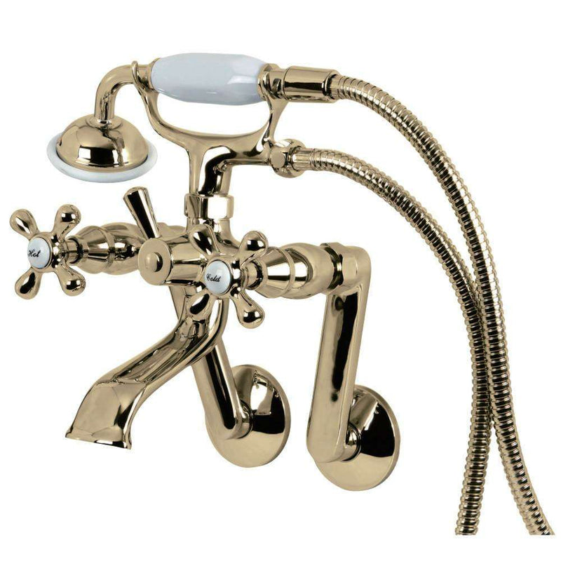 Kingston Brass KS269PB Tub Wall Mount Clawfoot Tub Faucet