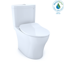 TOTO Aquia IV 1G Two-Piece Elongated Dual Flush 1.0 and 0.8 GPF Toilet with CEFIONTECT and SoftClose Seat, WASHLET Ready, Cotton White MS446234CUMG