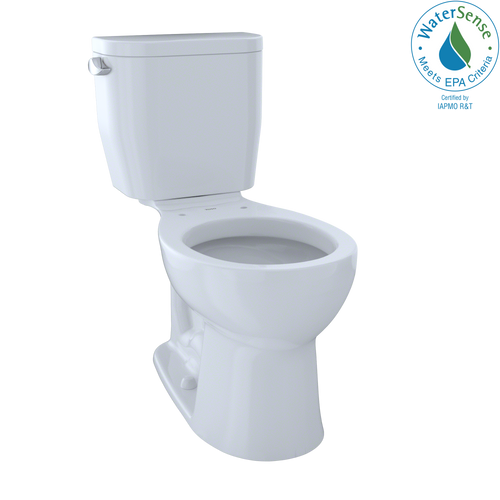 TOTO Entrada Two-Piece Round 1.28 GPF Universal Height Toilet, Cotton White CST243EF#01