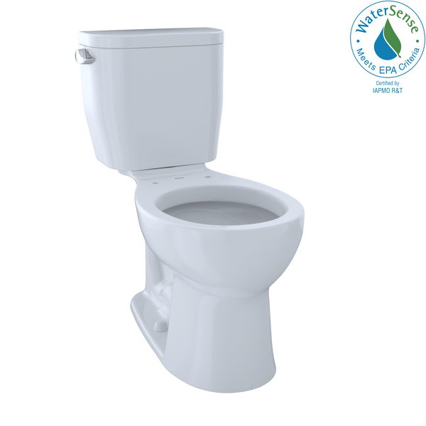 TOTO Entrada Two-Piece Round 1.28 GPF Universal Height Toilet, Cotton White CST243EF#01