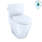 TOTO Legato WASHLET One-Piece Elongated 1.28 GPF Universal Height Skirted Toilet with CEFIONTECT, Cotton White MS624124CEFG#01