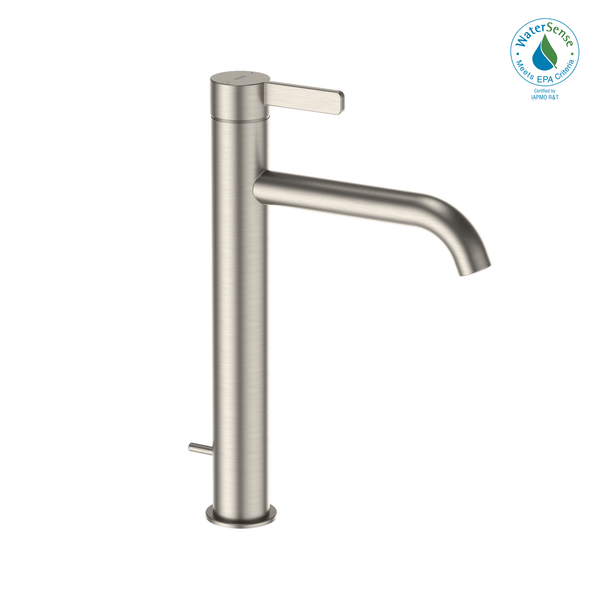 TOTO GF 1.2 GPM Single Handle Vessel Bathroom Sink Faucet with COMFORT GLIDE Technology, Brushed Nickel TLG11305U#BN