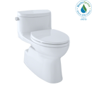 TOTO Carolina II One-Piece Elongated 1.28 GPF Universal Height Skirted Toilet with CeFiONtect, Cotton White MS644114CEFG