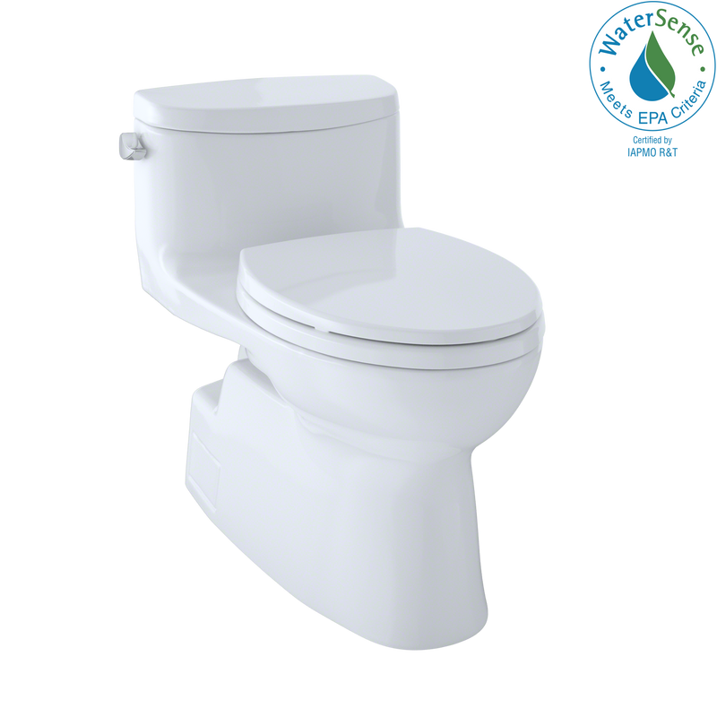 TOTO Carolina II One-Piece Elongated 1.28 GPF Universal Height Skirted Toilet with CeFiONtect, Cotton White MS644114CEFG