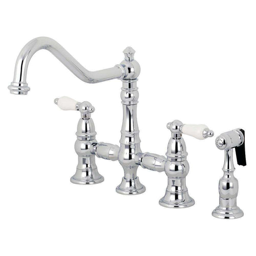 Kingston KS3271PLBS Restoration 8" Bridge Kitchen Faucet Sp