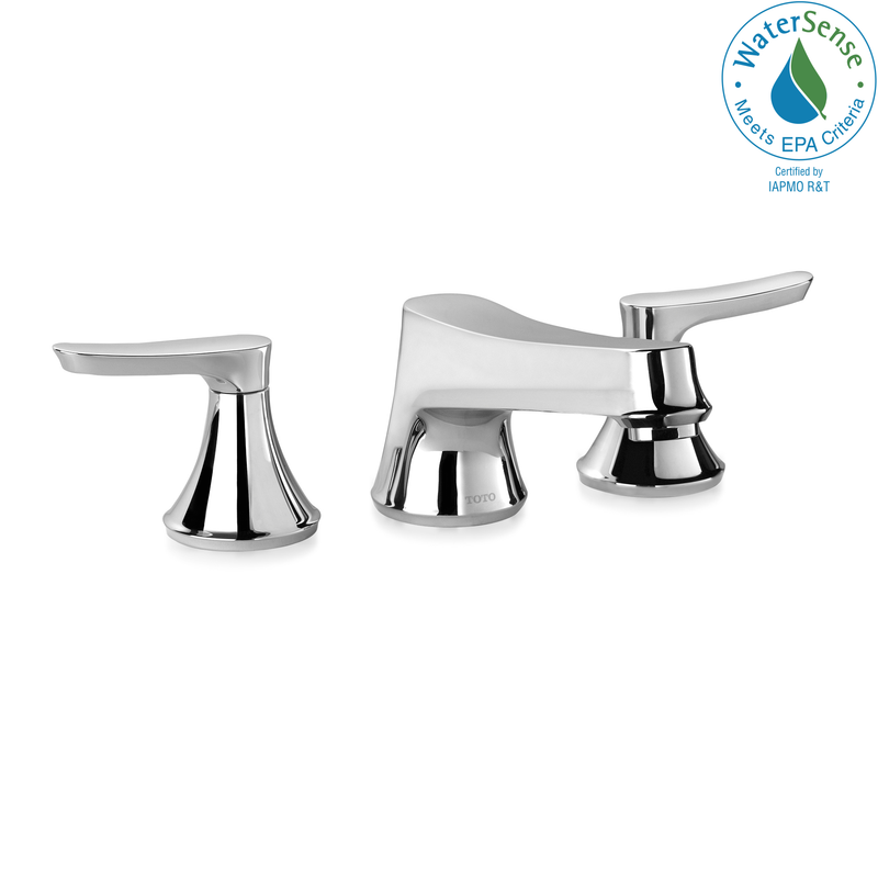 TOTO WyethTwo Handle Widespread 1.2 GPM Bathroom Sink Faucet, Polished Chrome TL230DD12