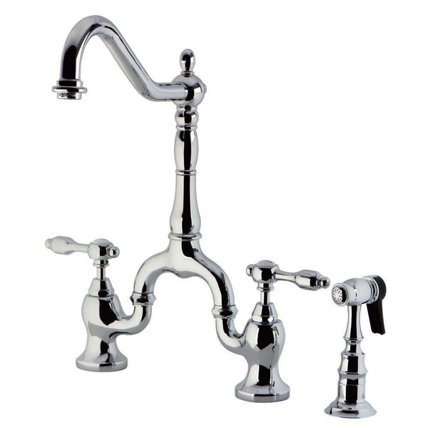 Kingston Brass KS7751TALBS Bridge Kitchen Faucet W/ Brass