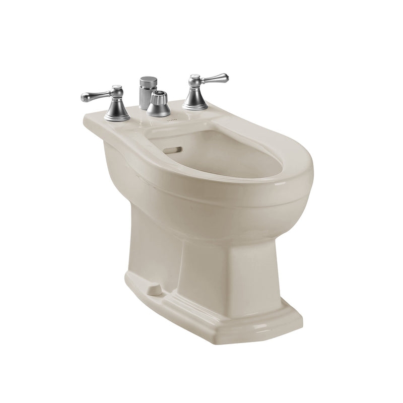 TOTO Clayton Deck Mount Vertical Spray Flushing Rim Bidet, Sedona Beige BT784B