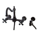 Kingston KS1245PKXBS Duchess 8 in. Wall Mount Kitchen Faucet