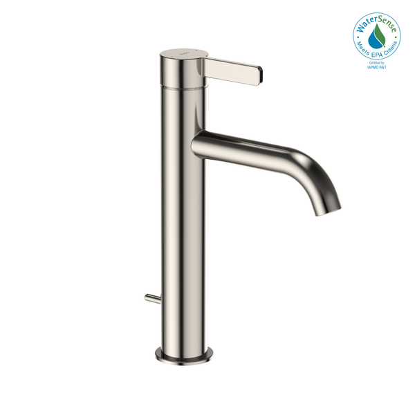 TOTO GF 1.2 GPM Single Handle Semi-Vessel Bathroom Sink Faucet with COMFORT GLIDE Technology, Polished Nickel TLG11303#PN