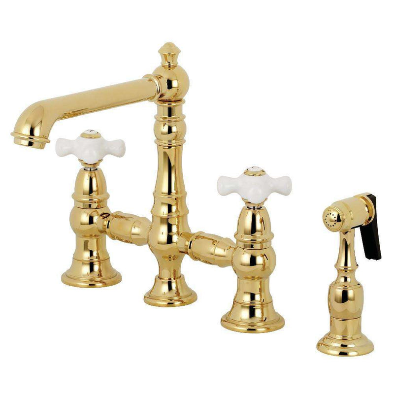 Kingston KS7272PXBS English Country 8" Bridge Kitchen Faucet