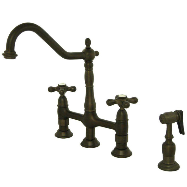 Kingston KS1275AXBS Heritage 8 in. Bridge Kitchen Faucet W/